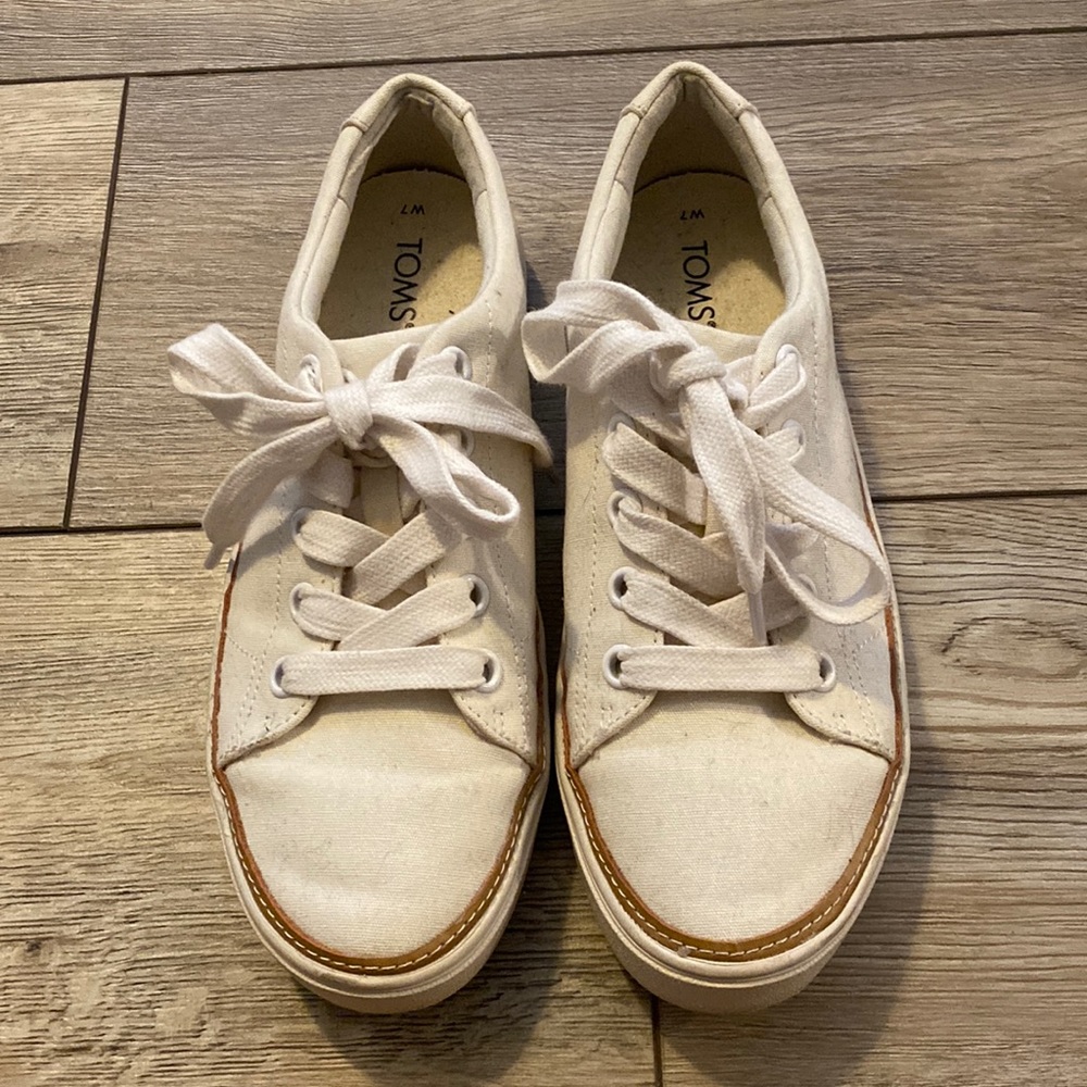 Toms Alex Natural Canvas Sneaker Cream 7